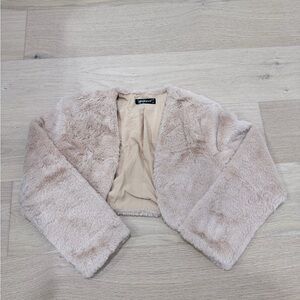 Allegra K Women's Faux Fur Jacket in Light Brown